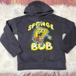 SpongeBob SquarePants Youth Boy Size 7-8 Yrs Black Hoodie with Yellow Image